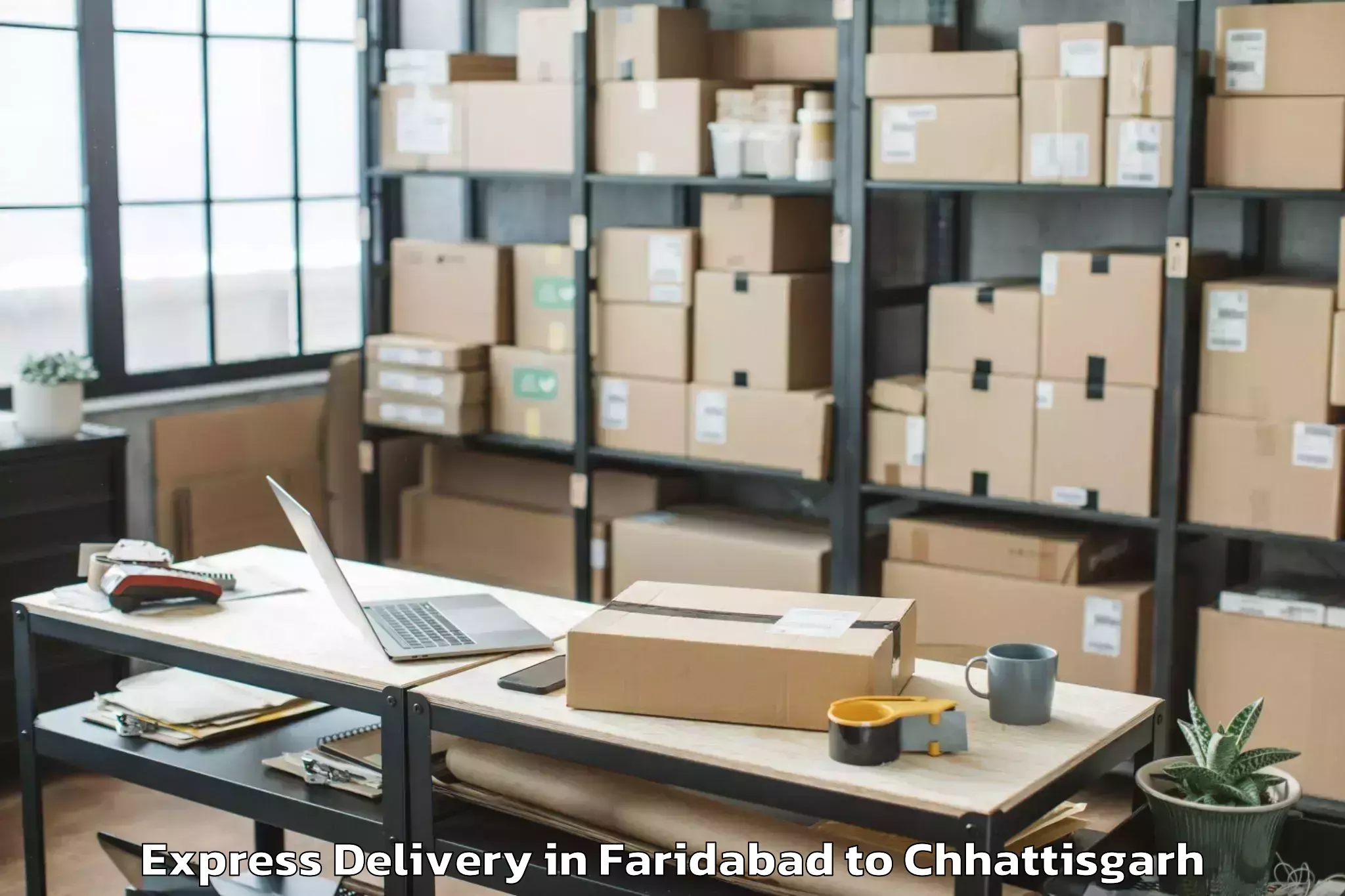 Discover Faridabad to Korba Express Delivery